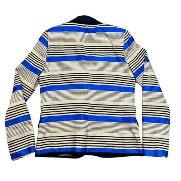 Sea New York Blue Tan Striped Blazer Women Size 2 - Picture 2 of 7